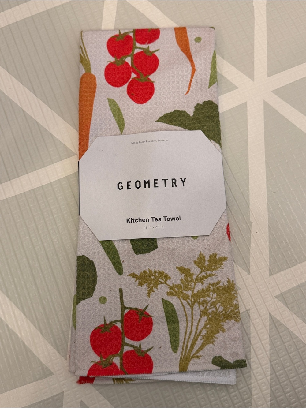 Geometry Red & Green Vegetable Kitchen Tea Towel